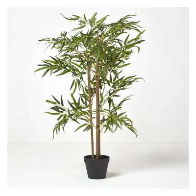 Homescapes Tall Artificial Bamboo Tree in Black Pot