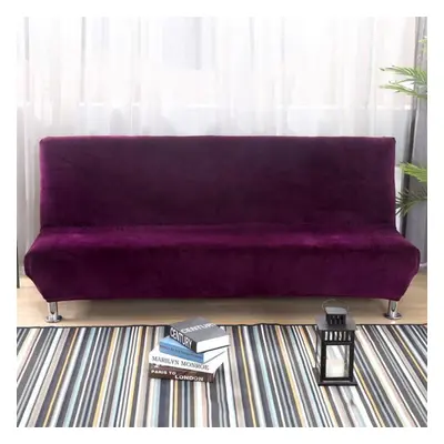 (purple, Size) Plush Sofa Bed Cover Solid All -inclusive Slipcover For Sofa Bed Without Armrest 