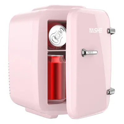 (Pink) Mini Fridge, Liter/6 Cans Small Fridgerator for Bedroom