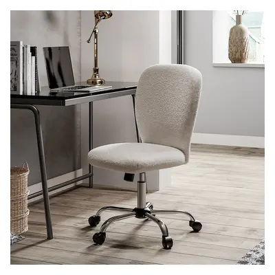 Super Comfy Plush Office Chair with Wheels No Arms