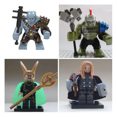 Thor Avengers Loki Hulk Korg Mini Action Figures Fit Lego Super Hero