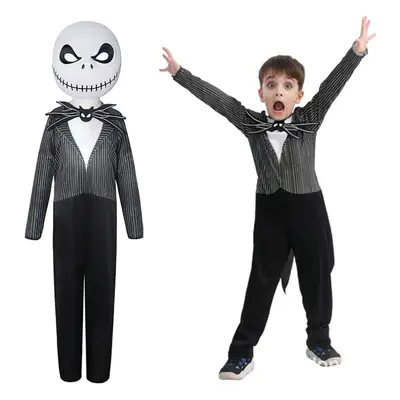 (11-14 Years) Jack Skellington Costume The Nightmare Before Christmas Kid Halloween Cosplay Outf