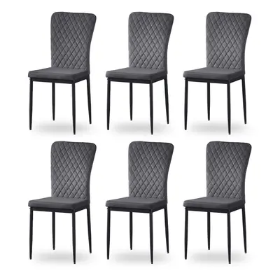 (Grey, 6) Light Luxury Dinning Chair Office Backrest Bedroom