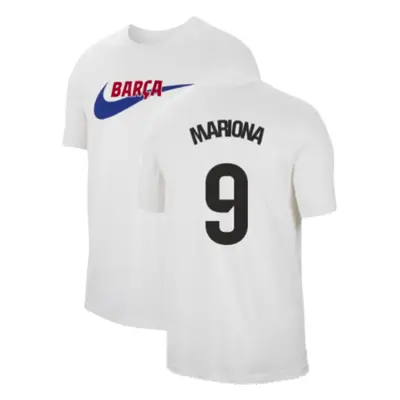 (XL) Barcelona Swoosh Club Tee (White) (Mariona 9)