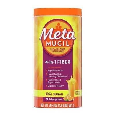 Metamucil Psyllium Fiber Supplement Powder, Sugar, Orange, Tbsp