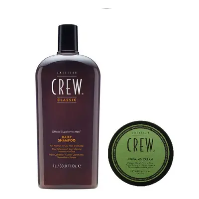 American Crew Daily Moisturizing Shampoo 1000ml and Forming Cream 85g