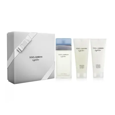 Dolce & Gabbana Light Blue Pcs Set For Women: 3.4 Edt Sp + 3.4 Body Lotion + 3.4 Shower Gel