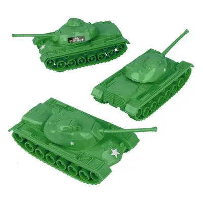 TimMee Toy Tanks for Plastic Army Men - Green WW2 3pc - Made in USA