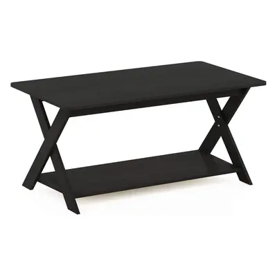 (Espresso) Modern Simplistic Criss-Crossed Coffee Table, Espresso