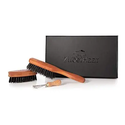 ZilberHaar Beard Brush Set Soft Bristles - Soft Bristled Beard Brush - Pocket Beard Brush - Come