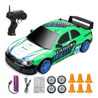 (Green) 2.4G High speed Drift Rc Car 4WD Toy Remote Control AE86 Model GTR Vehicle Car RC Racing