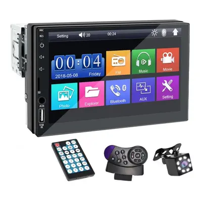 (Type 4+Control and Camera) Car Radio Din Mp5 Player Inch Touch Screen Multimedia Fm Aux Input B