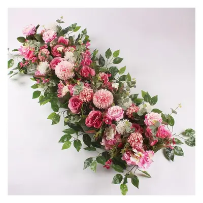 (dark pink, cm) 50/100cm Wedding Flower Wall Arrangement Supplies Silk Artificial Flower Row Dec