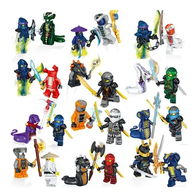 (Style A 24pcs) Set of 48/24 pcs Ninjago Mini Figures Kai Jay Sensei Wu Master Building Blocks T