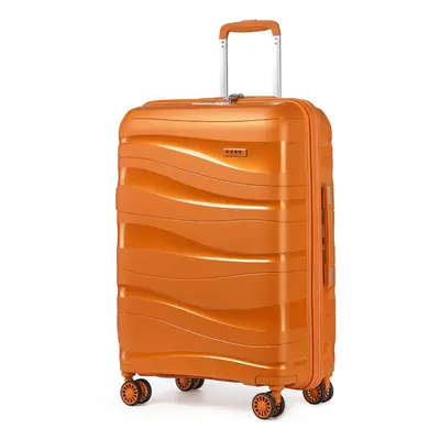 (Orange, inch) One Or Four Pieces Lightweight PP Hard Shell Suitcase With TSA Lock