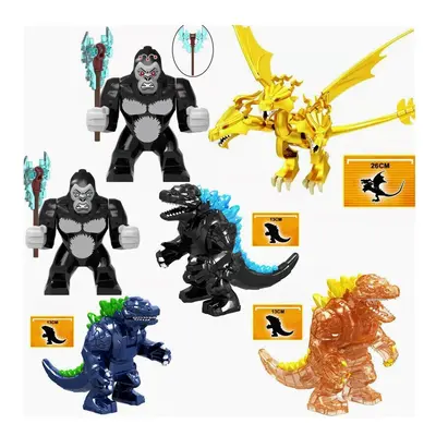 6PCS Quitola vs Godzilla vs King Kong Bigfigures Toys Fit Lego