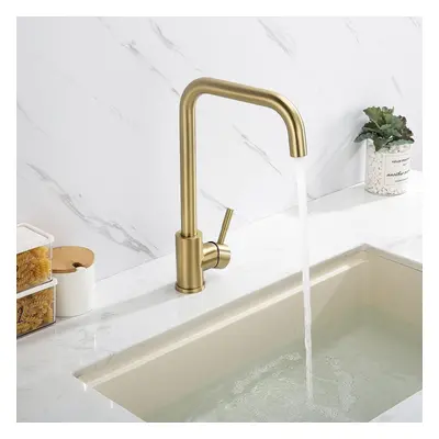 Matte Gold Kitchen Shape Rotating Kitchen Sink Mixer Tap Detachable Aerator