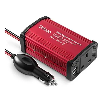 Odoga 300W Car Power Inverter 12V to 240V / 230V Converter, Dual USB 4.8A Charging Ports - Charg