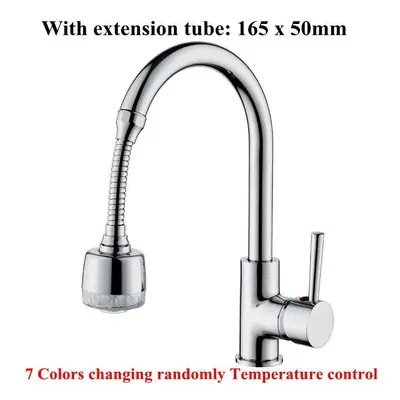 (Long Colorful Light Type) Kitchen LED Light Water Nozzle Faucet Filter Spray Head Extender