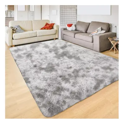 (200cm x 290cm (6ft 8in x 9ft 7in)- Extra Large Area Rug/ Carpet, Tie-Dye Light Grey Rugs) Extra