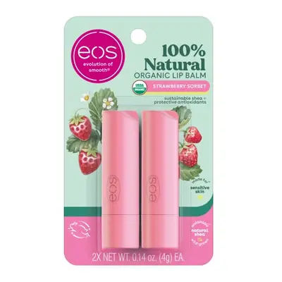 USDA Organic Lip Balm Strawberry Sorbet Lip Balm to Moisturise Dry Lips 100% Natural and Gluten 