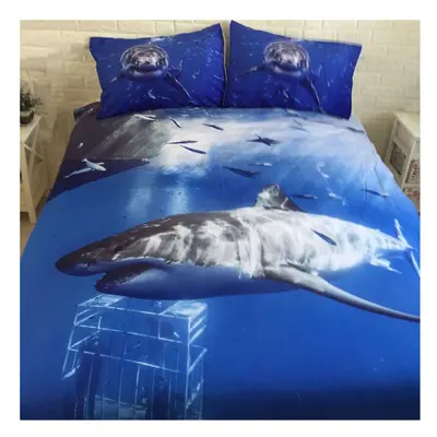 (Twinï¼2pcsï¼) 3D Shark Duvet Cover With Pillow Cases Marine Animal Quilt Cover Bedding Set Ne