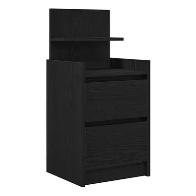 (black, pcs) vidaXL Bedside Cabinets with Drawers pcs Concrete Grey 38x34x80 cm