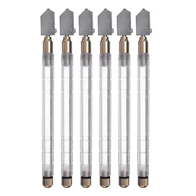 New 6Pcs TOYO Glass Cutter TC-17 Plastic Handle Straight Cutting Tool Self-oiling