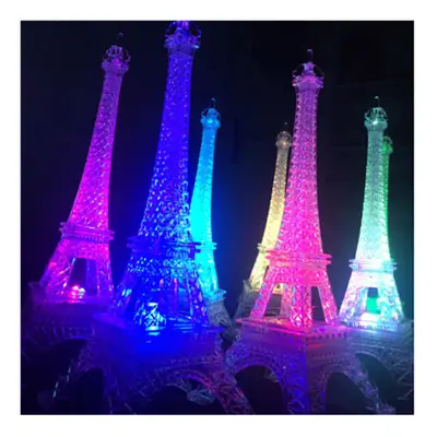 25.5cm Led Colors Changing Eiffel Tower Night Light Romantic Decorative Lights Decor Gift