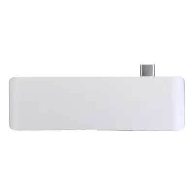 (Silver) Multifunction USB Hub Type-C to Type-C USB 3.0 2Ports TF SD Card Reader for Laptop PC