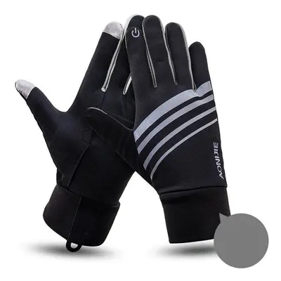 (Gray, L/XL) Winter Thermal Warm Full Finger Skiing Cycling Glove Skiing Xiaomi Motorcycle E-bik