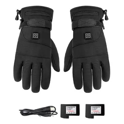 (Rechargeable Battery) Motorcycle Riding Gloves Heating Thermostat Warm Windproof And Fall Proof