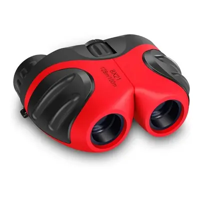 (Red) 8x21 Children Telescope Binoculars Mini Portable Compact Zoom Kid Telescope for Outdoor Hu