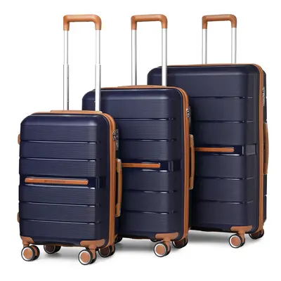 (Navy, K2392L CM 20/24/28 suitcase set) British Traveller Hard Shell Suitcase