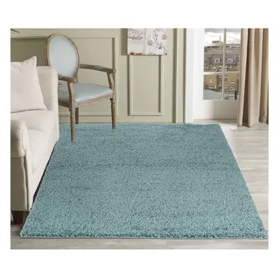 (Rectangle x 290cm, DUCK EGG BLUE) Living Room Soft Shaggy Rugs 45mm Pile Height Small - Extra L