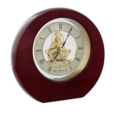 Piano Wood Round Mantel Clock Skeleton Dial