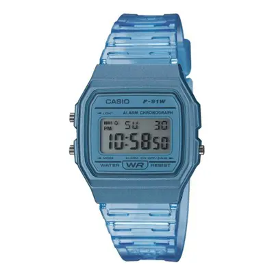 Casio Collection Quartz Digital Dial Blue Resin Strap Ladies' Watch F-91WS-2EF