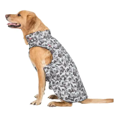 (M, Grey Dog Camo X) Trespaws Printed Dog Rain Coat Charly