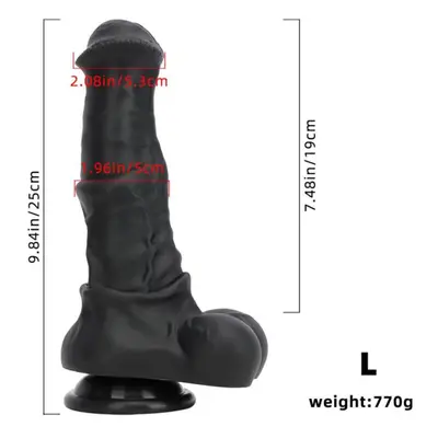 (black, L) Black Size Golden Horse Dildo Male And Female Silicone Soft Oversized Anal Plugs Anal