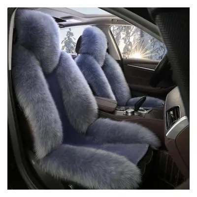 (grey, Seat cushion sets of) 1pc New Sheepskin Fur Car Seat Cover Universal Wool Car Cushion Fro