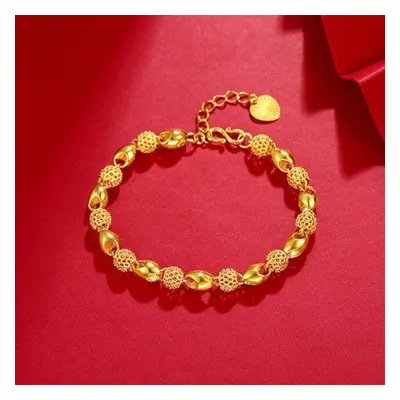 (gold, 20-23cm) 18k Gold Bracelet For Men Women Wedding Engagement Jewelry Luxury Classic Bracel