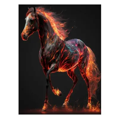 (tan, Square drill 55x70cm) Diy 5d Diamond Painting Flaming Animals Snake And Leopard Full Squar