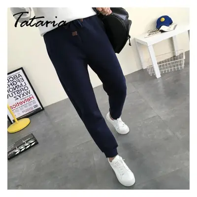 (navy blue, XXXXXL) Large Size Pants Cashmere Harem Warm Pants For Women Winter Sports Pants Wom