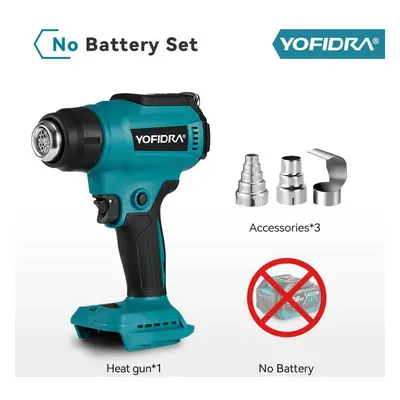 (NO Battery) Yofidra2500w Electric Heat Gun Hot Air Gun Gears Led Temperature Efficient Home Air