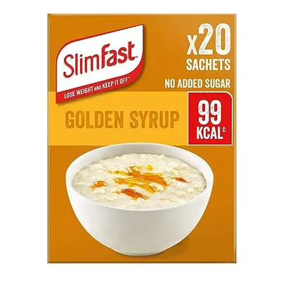 SlimFast Golden Syrup Flavour Porridge, No Added Sugar, High in Protein, 4x145 g (5x 29g)