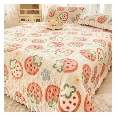 (red, 230*250cm) Wtempo Milk Velvet Bedspread Princess Style Spring Autumn Winter Crystal Velvet