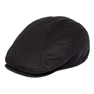 BOTVELA Men Cotton Twill Newsboy Flat Ivy Driving Hat Fitted Cap (Blac