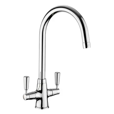 Rangemaster Aquaclassic Kitchen Sink Tap Chrome Swivel Spout Mixer Hot Dual