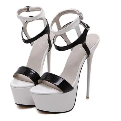 (white, 40) Super High Heels Sandals Party Sexy Dress Shoes Women Thin Heels Platform Pumps Plus