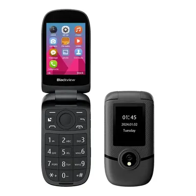 (Black) Blackview N2000 Flip Mobile Phone 48MB+128MB